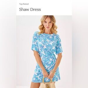 NWT Lilly Pulitzer Shaw Dress, Soft Jersey Fabric, Blue & Purple Floral, Size M!